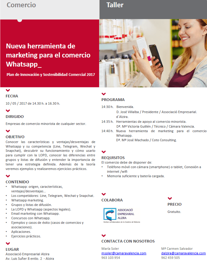 taller whatsapp Camara Comercio Alzira 10_05_2017