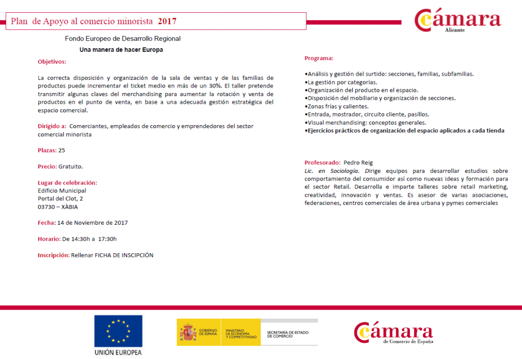 taller Gestionando el espacio para vender más_programa