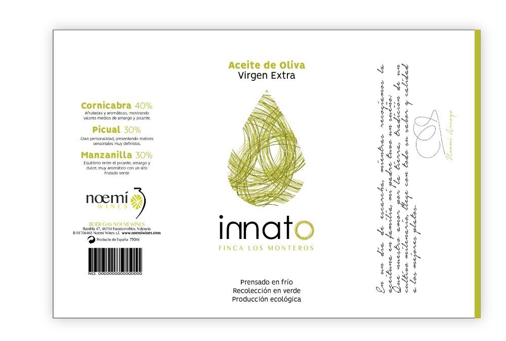 Packaging y maquetación: aceite innato